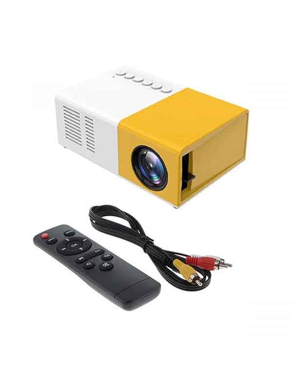 LED Full HD Mini Portable Projector, Yellow & White. Buy, Best Price in UAE, Dubai, Abu Dhabi